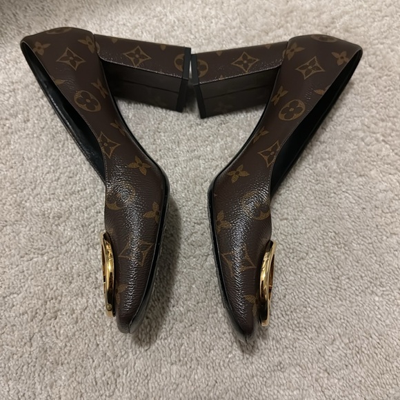 Louis Vuitton Brown Monogram Canvas Madeleine Block Heel Pumps Size 40 - Picture 3 of 6